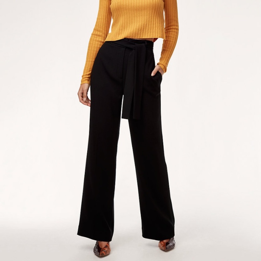 Aritzia Babaton Quillian Tie Front High Waisted Pant